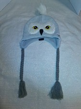 Harry Potter Hedwig Owl Pompom Beanie braided tassels unisex gift winter warm