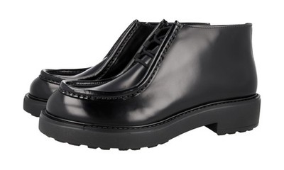 PRADA Leather Diapason Desert Chukka Ankle Boots - 2TG225 - NEW -  US 10 EU 43