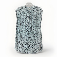 Xirena Womens Shirt Dress XS Blue Floral Cotton Mini Relax Coastal Beach Casual