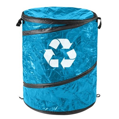 44-Gallon Pop Up Trash Can with Zippered Lid for Camping or Parties trash can