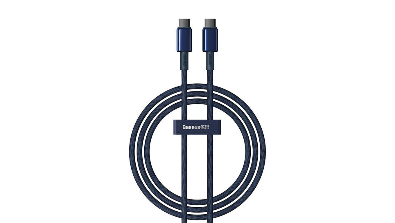 Кабель Baseus Tungsten Gold USB-C USB-C 100 Вт 1 м - granatowy 3990₽