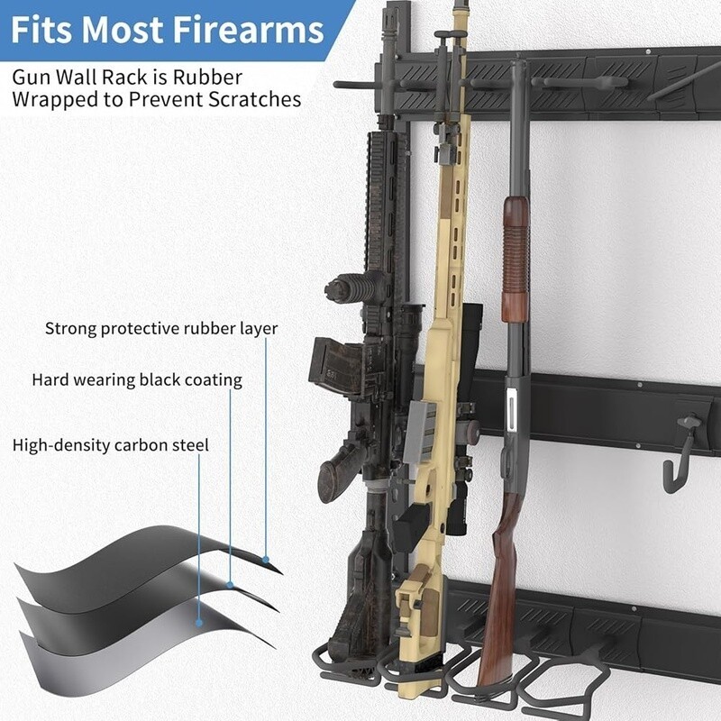 Diy Gun Rack DIY Gun Rack Wall Mount Heavy Duty Steel Adjustable Rifle Pistol ...
