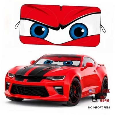 Car Windshield Sun Shade, Universal Fit Small(Universal Fit) Angry Red(Small)
