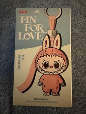 POP MART The Monsters Labubu Pin for Love vinyl plush pendant letter R