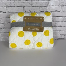 The Land Of Nod Quilted Changing Pad Cover Yellow Polka Dots NWT
