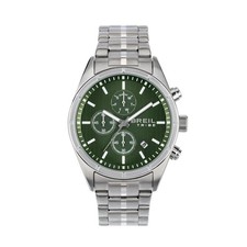 OROLOGIO BREIL TRIBE CAPTAIN EW0796 Uomo Acciaio VERDE Argento Cronografo Data