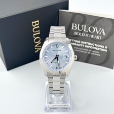 Bulova Surveyor 96B469 Light Blue Dial Stainless Steel Men's Automatic Watch
