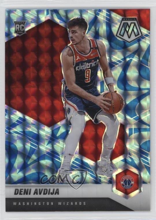 2020-21 Panini Mosaic Rookie Reactive Blue Prizm Deni Avdija #217 Rookie RC