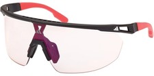 Adidas Sport Black Photochromic Semi-Rimless Shield Sunglasses - SP0095 02L 00