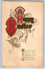 1920 Easter Message Embossed New Haven Connecticut CT Nash Vintage Postcard