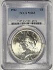 1922 Peace Dollar $1 PCGS MS65 ‼️BLAST WHITE LUSTER BOMB‼️