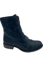Miz Mooz Leather Strapped Wide Width Mid Boots Leighton Ocean