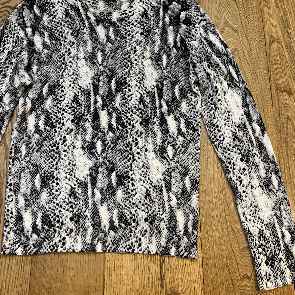 EQUIPMENT FEMME Suéter Top Seda/Cachemira Negro Estampado Serpiente, Para Mujer XS Foto 3 de 4