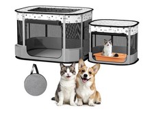 BUFOR Portable Cat Playpen, Foldable Pet Dog Playpen, for Kitten Puppy Play P...
