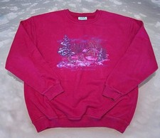 Northern Reflections Vtg 90s Winter Scene Sweatshirt Womans Sz Large Cottagecore