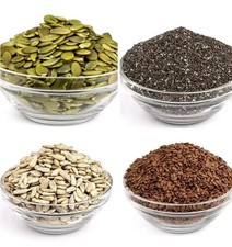 Healthy Raw Seeds Combo Pumpkin, Sunflower, Chia , Flax Seeds 100 Gm Each 