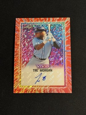 2025 Leaf Vivid Tre' Morgan Red Shimmer Auto #BA-TMI, Serial #1/2