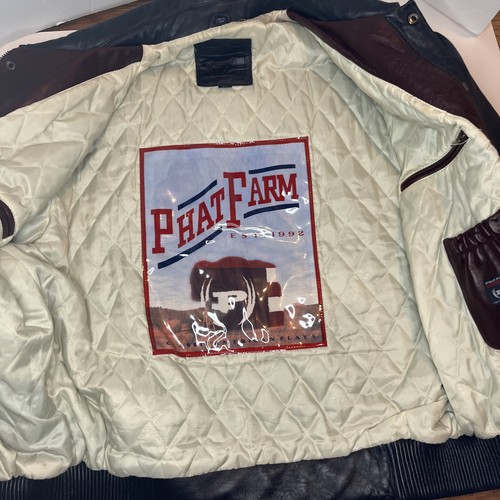 PH 1101 PHAT FARM BOMBER LEATHER JACKET, BY RUSSEL SIMMONS, LIMITED EDITION XXL - Picture 4 of 11