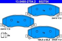 ATE Bremsbelagsatz Scheibenbremse 13.0460-2754.2 FüR Opel Insignia Saab G09 YS3G