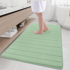Buganda Memory Foam Bath Mat, 59" x 34", Ultra Soft and X Sage Green