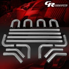 16Pcs Steel 2-1/4" Diy Custom Manderl Exhaust Tubing Pipe Kit Straight & Bend