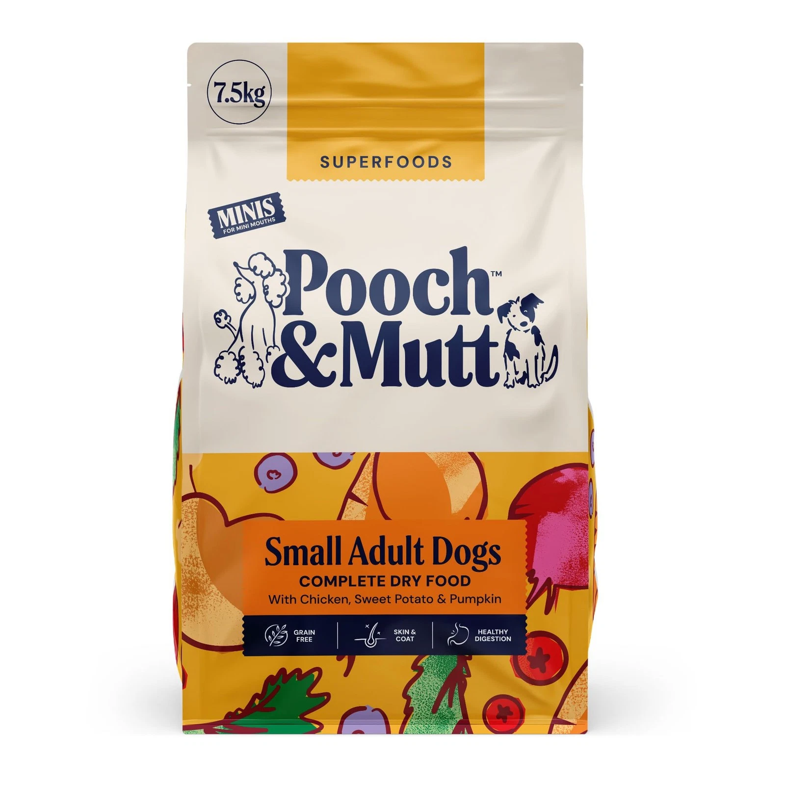 Pooch & Mutt Adult Minis Superfood Complete Dry Dog Food Grain Free (Small Sized
