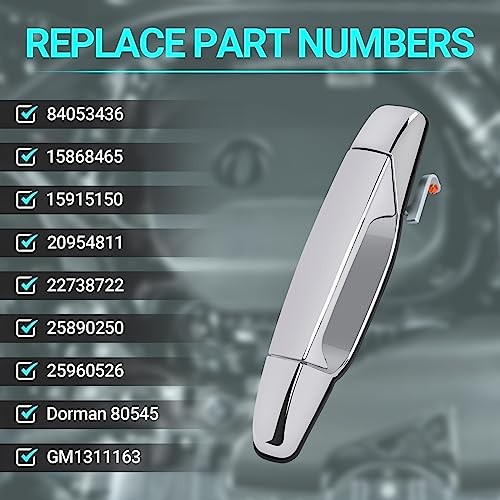 Exterior Chrome Door Handle, Front Passenger Side, Compatible with 2007-2014 