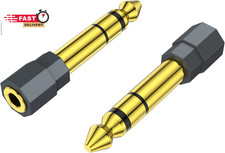 2 Pack 6.35Mm 1/4 Male to 3.5Mm 1/8 Female Stereo Headphone Adapter Audio Jack P