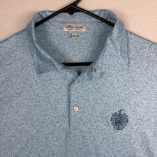 Peter Millar Summer Comfort Polo Shirt Mens XL Blue Golf Performance Casual AOP