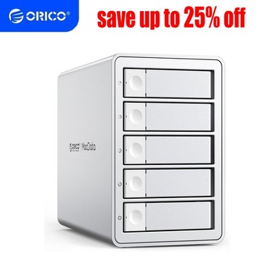 ORICO 5 Bay RAID Hard Drive Enclosure Case 2.5/3.5'' SATA HDD/SSD Dock Station US