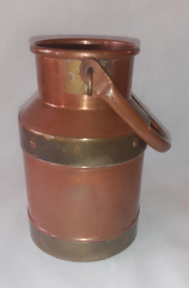 Ancien Petit Pot À Lait En Cuivre Et Laiton 511 G/ Hauteur 20,5 Cm - Photo 2/4