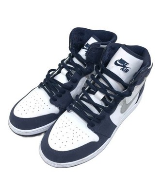 Nike Air Jordan 1 High OG GS Women Sneakers White Navy 24cm