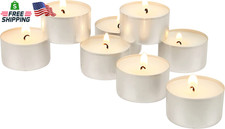 Stonebriar 100 Pack Unscented 8 Hour Extended Burn Time Tea Light Candles, White