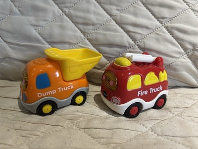 LOT OF 2 Vtech Go! Go! Smart Wheels DUMP TRUCK FIRE TRUCK  WORKING SHIPS FREE
