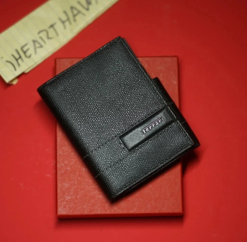 Ferrari Black Leather Wallets for Men for sale | eBay