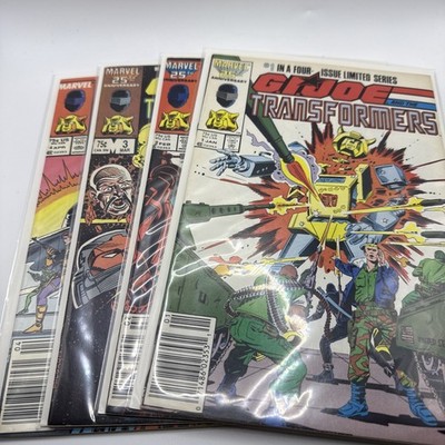 GI Joe and the Transformers #1-4 ALL Newsstand Marvel 1987 Complete Set