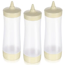 3PCS Plastic Squeeze Condiment Bottles for Ketchup Mustard Jam Bbq Sauce Disp...