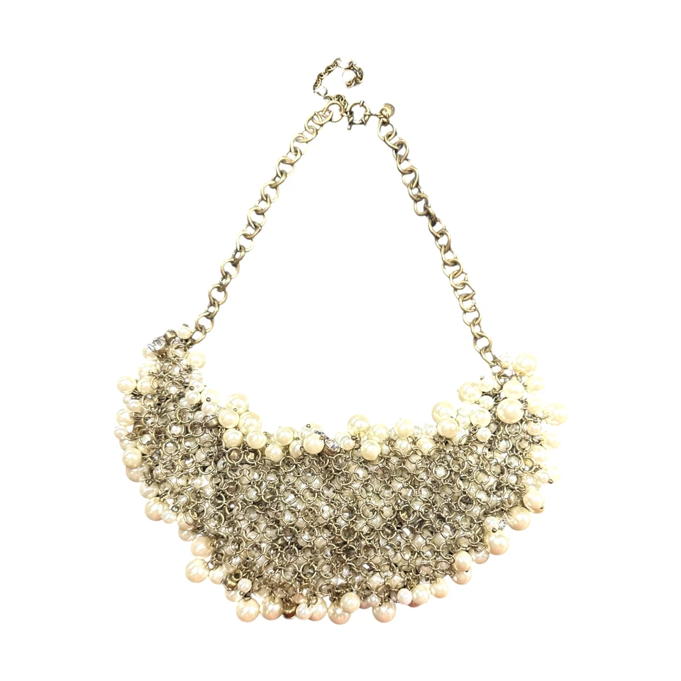 J. Collar CREW Vintage Tono Dorado Imitación Perla y Racimo de Cristal Distintivo JC552 Foto 4 de 4