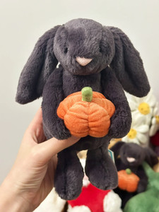 Jellycat Bashful Pumpkin Bunny 7" Plush Retired Hard To Find NWT Full 3 Tags