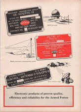 Raytheon Vintage Military Electronics Print Ad 1959 Radar Radio
