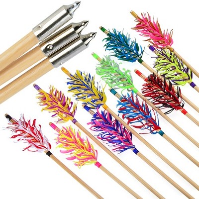SpinWing Naturfedern Holzpfeile Flu Flu OD8.5mm Traditionelle LangbogenSchießen