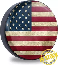 17" American Flag Spare Tire Cover Fit Jeep Wrangler Rv SUV Truck Travel Trailer