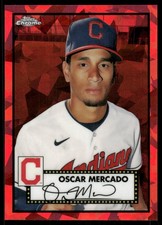 2021 Topps Chrome Platinum Anniversary Red Atomic Ref #412 Oscar Mercado /100