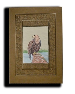 Handgefertigte Miniatur-Vogelmalerei The Sharp Eye Eagle 8 x 5,75 in ''PN9316''
