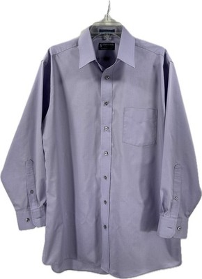 Stafford Oxford Dress Shirt Lavender Pocket Size 16.5 32/33 Fitted Fit Men  | eBay
