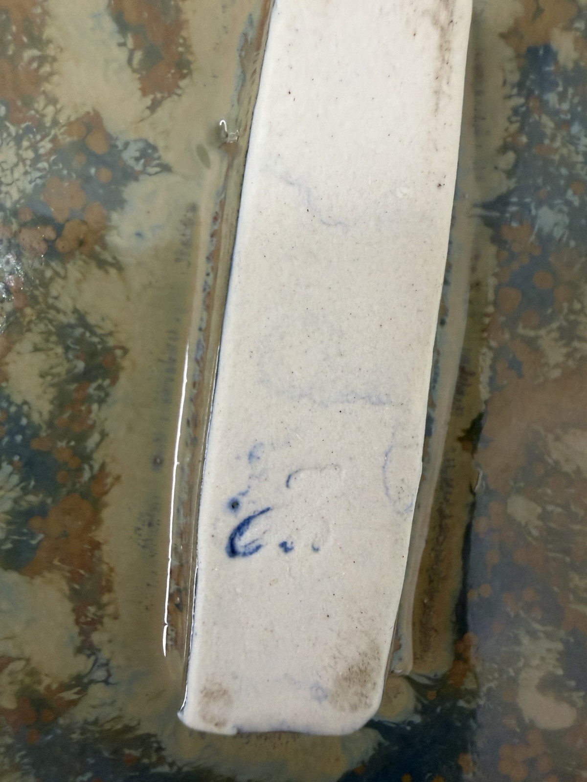 JT British Columbia Studio Pottery Oil Lamp & Under Plate Teal Crystalline Glaze thumbnail 7