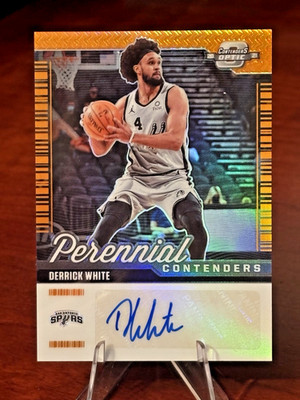 2020-21 Panini Contenders Optic Perennial Derrick White Orange Auto #'d /25
