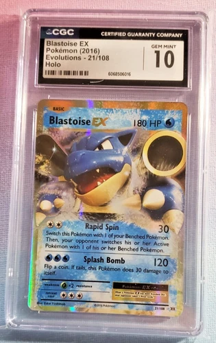 2016 Pokemon XY Evolutions Blastoise EX 21/108 CGC 10