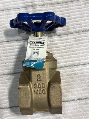 BRASS GATE VALVE 2 F X 2 F 200 WOG 200 PSI Everbilt