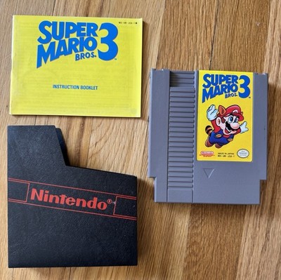 Super Mario Bros 3 (Nintendo NES 1990) Cartridge, W/ Manual & Dust Cover. Tested